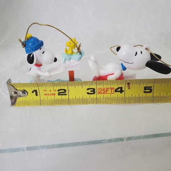 Lot of 2 Peanuts UFS Snoopy Woodstock Christmas Ornaments post box dog dish sled - Picture 11 of 12